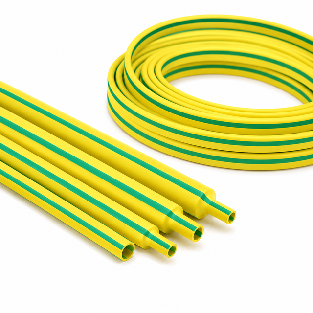 Industrial Control Cabinet Wiring Bi-Color Yellow Green Grounding Cable Wrap Flame Retardant PE Professional Insulated Sleeve