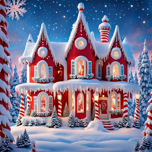 Bộ tranh kim cương cổ điển phong cảnh tuyết đẹp Giáng sinh bán chạy OEM 2025 dành cho trẻ em, trang trí nhà cửa - Product Image 1