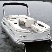 Yacht Allhouse 23FT en aluminium, bateau ponton de luxe avec moteur hors-bord, couleur personnalisée, garantie de 3 ans pour la pêche, les fêtes et les excursions