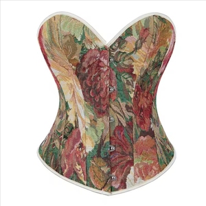 Corsets floraux grande taille haut <span class=keywords><strong>corset</strong></span> <span class=keywords><strong>rose</strong></span> rouge imprimé overbust sexy vintage - Product Image 1