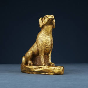 Figurine de chien du zodiaque en laiton, petite décoration en métal pour la maison et le bureau, cadeau de style chinois - Product Image 1