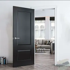 Marco de madera maciza para dormitorio, marco de madera negra para hoteles, pintura comercial, puertas interiores