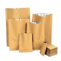Sachets en papier kraft jetables en gros d'usine, avec fermeture éclair, imprimés flexo, taille personnalisée, qualité alimentaire, pour thé au lait, feuilles, herbes et épices