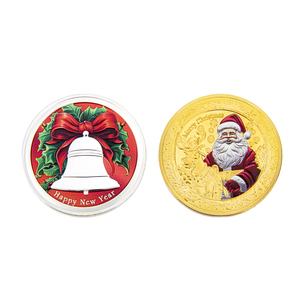 Tema Natal Elegante Moeda De Prata De Ouro Lembrança Die Casting Moeda Comemorativa De Luxo Metal Design Artesanato Presentes De Aniversário - Product Image 1