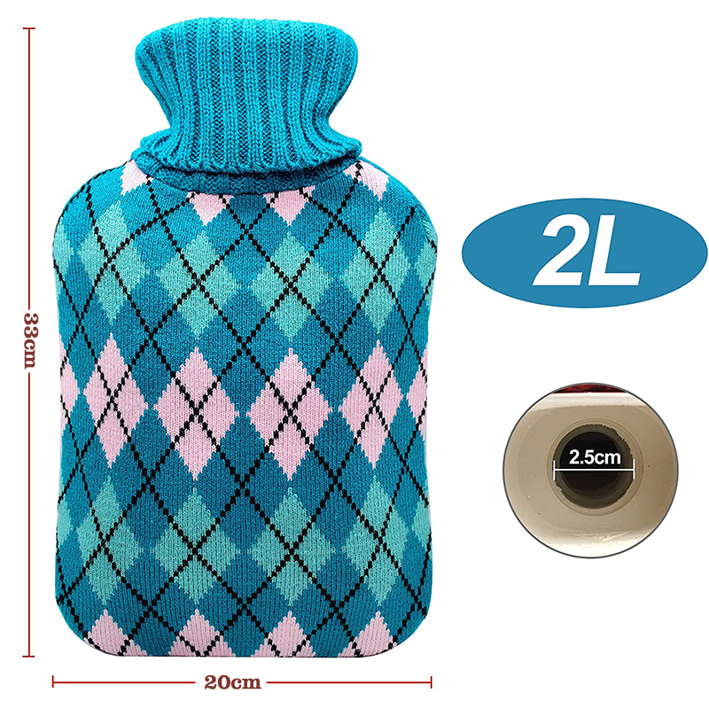 china manufacture hot water bag cheap hand warmer rubber hot water bottle knit cover