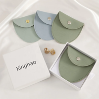 Boîte d'emballage de bijoux en ruban de luxe personnalisée insérer carte boucles d'oreilles sac de pochette de bijoux en daim avec logo
