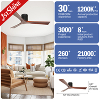 Ventilateur de plafond intelligent 1stshine à moteur DC, design moderne, avec pales en bois massif et télécommande – Vendeur d'exception, directement de l'usine