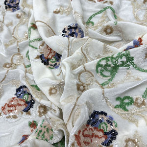 Tissu en denim 100% coton NAIS, dernier modèle, doux, noir, marine, <span class=keywords><strong>blanc</strong></span>, motif de petites fleurs brodées, pour robes de mariage et de fête - Product Image 6