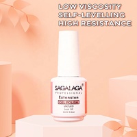 SAGALAGA Gel de construction rapide pour ongles 15ml en bouteille avec applicateur pinceau, non toxique, gel UV LED longue durée, marque privée