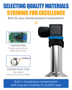 FIMEET イージー クリーン アンチブロッキング フラットフィルム ゲージ圧力トランスミッター IP67等級 316Lステンレス鋼 圧力センサー 18ヶ月保証 - Product Image 4