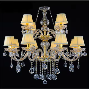 Nouvel arrivage de lampes suspendues en cristal doré de luxe K9 lustres à bougie en cristal de Turquie pour décoration de mariage - Product Image 4