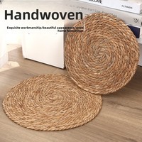 Nouveau style de dessous-de-plat et de dessous-de-verre en jonc de mer tressé à la main, dégradable, moderne et minimaliste, pour tables à manger et tables basses, vente en gros
