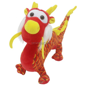 Regalo de recuerdo de chino dragón de peluche juguetes de peluche suave al por mayor rojo verde dragón de peluche de juguete - Product Image 1