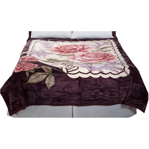 Trend Warm Soft Luxury Knitted Raschel Blanket <b>Mink</b> <b>Throw</b> Winter Use 8Kg Double Bed 2 Ply Customizable Size European Floral - Product Image 1