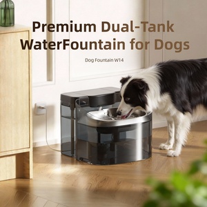 Fontaine à eau pour grand chien 11L, super grande, avec séparation eau propre/eau sale, hauteur 18cm, distributeur automatique pour animaux de compagnie en acier inoxydable - Product Image 3