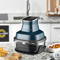 Friteuse à air électrique numérique en verre 4-en-1, 4L, 1400W, portable, double panier, pour la cuisson à l'air, appareil électroménager, compatible lave-vaisselle, pour intérieur
