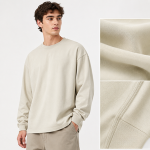 Custom OEM Design Manufacturer Printing 425 Grams 100%Cotton Premium Wholesale Bulk for Oversized Long Sleeve Men's <b>T</b>-<b>Shirts</b> - Product Image 2