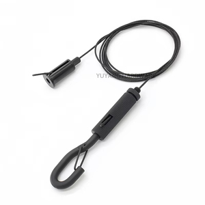 Pince de plafond de sortie latérale de système de suspension de plafond de <span class=keywords><strong>crochet</strong></span> en métal enduit noir avec le mousqueton - Product Image 1