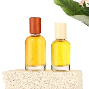 50ml <span class=keywords><strong>100ml</strong></span> rõ ràng Vòng chai nước hoa đơn giản với Nắp bằng gỗ hình trụ bơm phun con dấu - Product Image 4