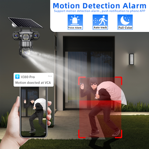 V380pro ngoài trời 4G 4K <span class=keywords><strong>IP</strong></span> năng lượng mặt trời Powered pin năng lượng thấp <span class=keywords><strong>10x</strong></span> <span class=keywords><strong>Zoom</strong></span> quang học ba ống kính máy ảnh 3 màn hình ai tầm nhìn ban đêm của con người CMOS - Product Image 3