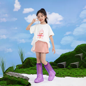 Elastische Pe Overboots Anti-Slip Kinderen Plastic Lange Slofjes Antislip Schoenovertrekken - Product Image 4