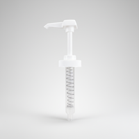 Échantillon gratuit Pompe à sirop en plastique anti-fuite 38/400 avec tête de pompe carrée de petite taille 5cc 8cc 10cc Distributeur de jus de fruits