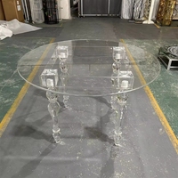 4ft Transparente Acryl-Kuchen-Hochzeits-Esstische Möbel Rund 4