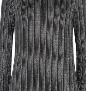 Arrotondato Scollatura Semplice A <span class=keywords><strong>Maniche</strong></span> <span class=keywords><strong>Lunghe</strong></span> Stretch tessuto Argento Strutturato Glitter <span class=keywords><strong>Vestito</strong></span> Dalla Banda - Product Image 4