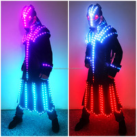 Pas de quantité minimale de commande LED Robot Stilts Suit avec Laser Gloves Halloween Club Cosplay Vêtements pour l'obtention du diplôme et les fêtes de Noël