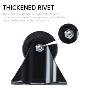 Alta Qualidade 1.5-8 Polegada Giratória Fixa Locking Rodízio Carrinho Trolley 200mm Preto Cinza PP PU TPR BORRACHA POM Moderna Sala de estar - Product Image 5