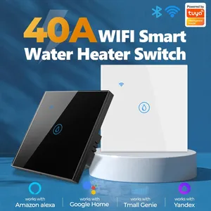 Yieryi tuya 40a interruptor inteligente, aquecedor de água para alexa e google home, com wifi, bluetooth eu