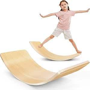 Children Wood Balance Board Kids <b>Game</b> Wobble Board Balance Workout <b>Twist</b> Board Fitness Training Plate Exercise Equipment - Product Image 4