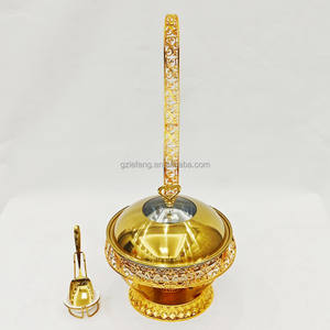 Neues Design Hochzeits feier Luxus Buffet Food Warmer 8L Chafing Dish Buffet Gold Hängende Abdeckung Glasfenster Catering - Product Image 4