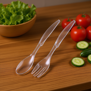 Ensemble de couverts à salade Emsa Vienna 30 cm transparents pour le service - Product Image 3