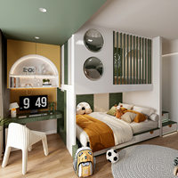 Lits superposés modernes JINS Eibele pour enfants, en bois massif, confortables, ensemble de chambre à coucher scolaire avec rangement