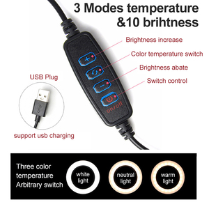 Lampe Annulaire LED à <span class=keywords><strong>Prix</strong></span> Réduit, 26 cm (10") avec Support Téléphone, Lampe Annulaire <span class=keywords><strong>de</strong></span> Maquillage <span class=keywords><strong>de</strong></span> Bureau Dimmable, Parfaite pour le Streaming en Direct et TikTok - Product Image 6