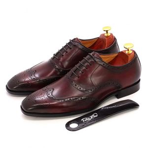 Zapatos Oxford de Negocios de Cuero Lujosos para Hombre con Punta, Diseño de Brocado Grabado, Otoño, Aumento de Altura, Impermeables - Product Image 4