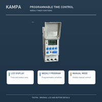 Kampa THC15A Sakelar Waktu Digital LCD AC 220V Bertenaga Baterai Pilihan 16A 20A 30A untuk Sistem Kontrol Listrik Rumah
