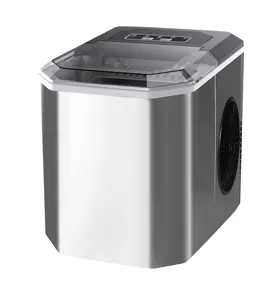 Electrodomésticos de cocina pequeños para el hogar, máquina de hielo portátil de acero inoxidable, 12L, gran oferta