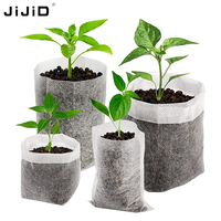JIJID-Sac de Pépinière Blanc Non Tissé Dégradable, Sac de Culture Écologique pour Plantes