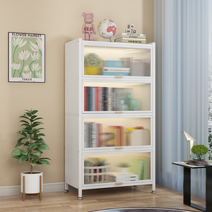 ตู้หนังสือสามลูกศร กว้าง 80 ซม. พร้อมบานประตู ชั้นวางเหล็กประหยัดพื้นที่ สำหรับห้องนั่งเล่นและห้องทำงาน - Product Image 4