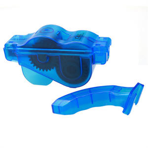 Limpiador de cadena de bicicleta de plástico azul, limpiador de cadena reutilizable para mantenimiento de bicicletas de montaña, herramienta de limpieza - Product Image 1