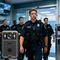 Caméra corporelle C8 64 Go WiFi 4G avec double objectif, résolution 2K+1080P, système d'exploitation Android 12.0, fonctions de vision nocturne et de reconnaissance faciale