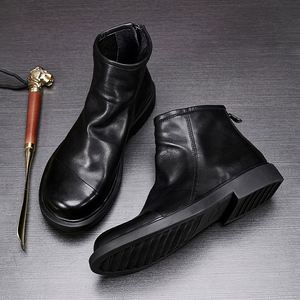 Nouvelles bottes en cuir véritable à semelle épaisse et à tige haute, tendance hiver, très vendues - Product Image 4