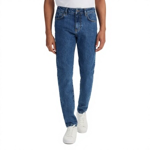 Jean en denim pour homme, coupe droite, taille mi-haute, tissé uni, délavage coloré, personnalisable, vente en gros, haute qualité, coton élasthanne, respirant, tendance, prix compétitif - Product Image 2