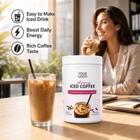Poudre de café glacé naturelle, végétalienne, sans gluten, sans OGM, décaféinée, sans produits laitiers, sans lactose, sans sucre, 500g, énergétique