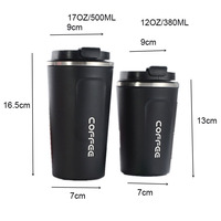 Venta al por Mayor de Tazas de Viaje de Acero Inoxidable de 380 ml/510 ml con Asa y Tapa, Aislamiento Térmico LED, Doble Pared, Aislamiento al Vacío 12-24