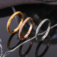 Bague de mariage tendance en acier titane givré version coréenne Fanke, bijoux fins pour couples en acier inoxydable plaqué or rose 18 carats