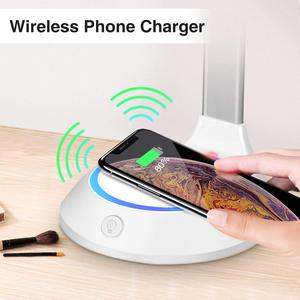 Sạc điện thoại không dây thông minh Gương mỹ phẩm để bàn cá nhân hóa Đèn LED 3 màu có thể điều chỉnh độ sáng 2X/3X/5X Độ phóng đại hoàn thiện bằng Chrome - Product Image 3