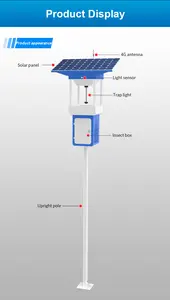 Lámpara inteligente de energía solar para exteriores para matar insectos Lámpara de trampa de campo